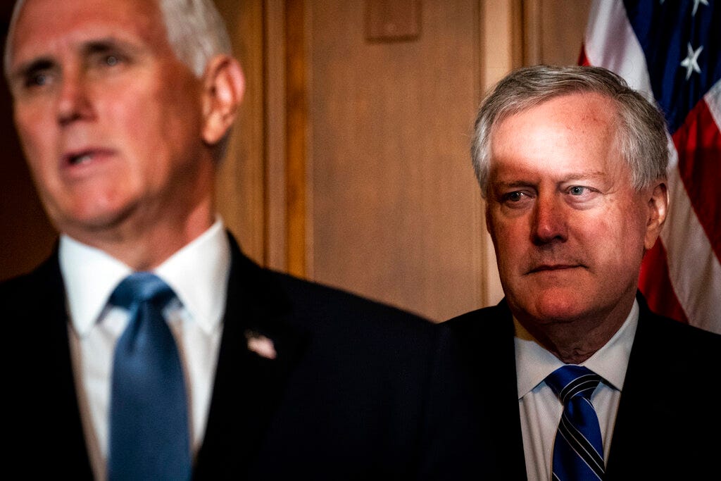 Former pence chief of staff says meadows was