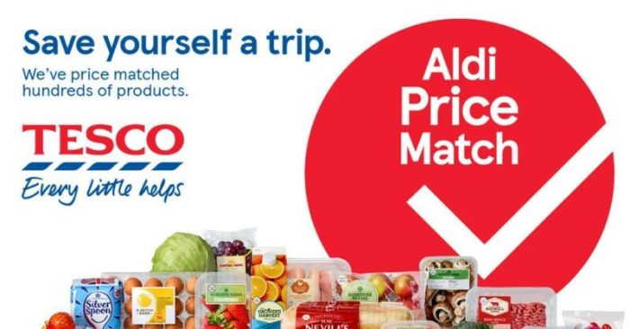 Aldi price match at tesco dozens of goods not like for like