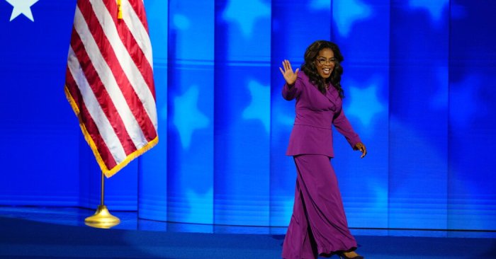 Harris oprah hold michigan campaign event in talk show format