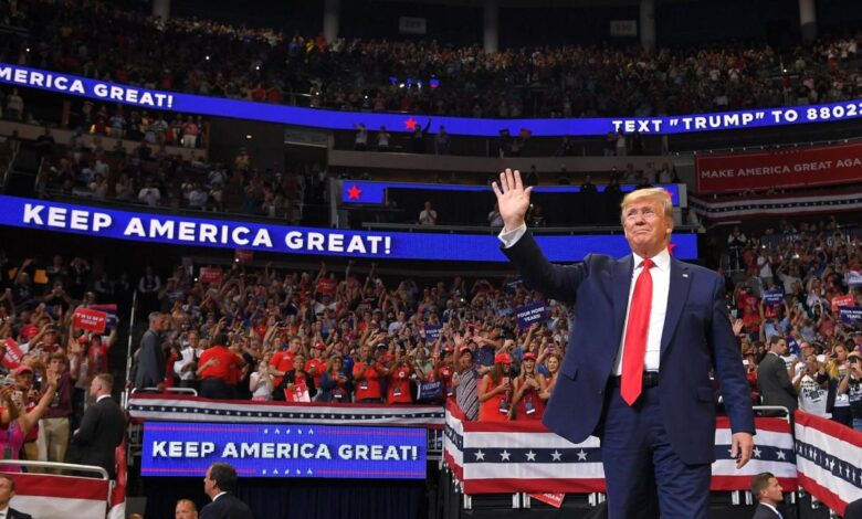 Trump touts massive turnout at georgia rally that journalists say was smallest in years