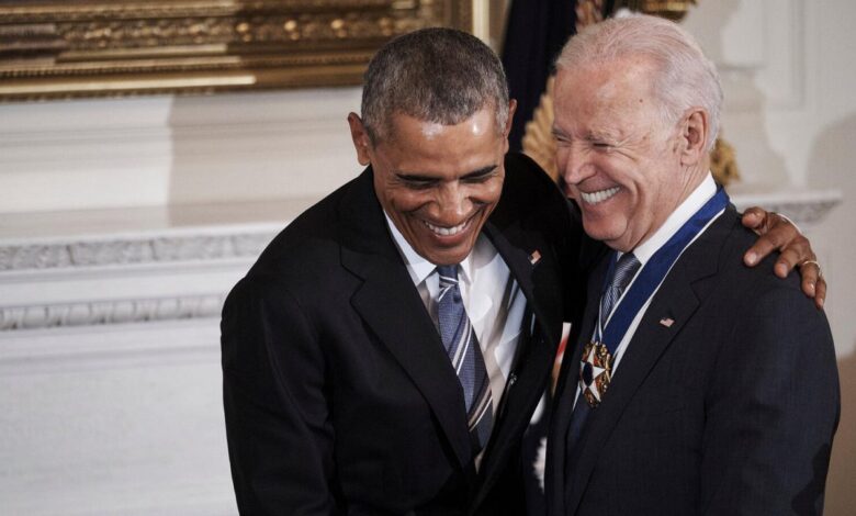 With a few jokes biden and obama revisit the good old days