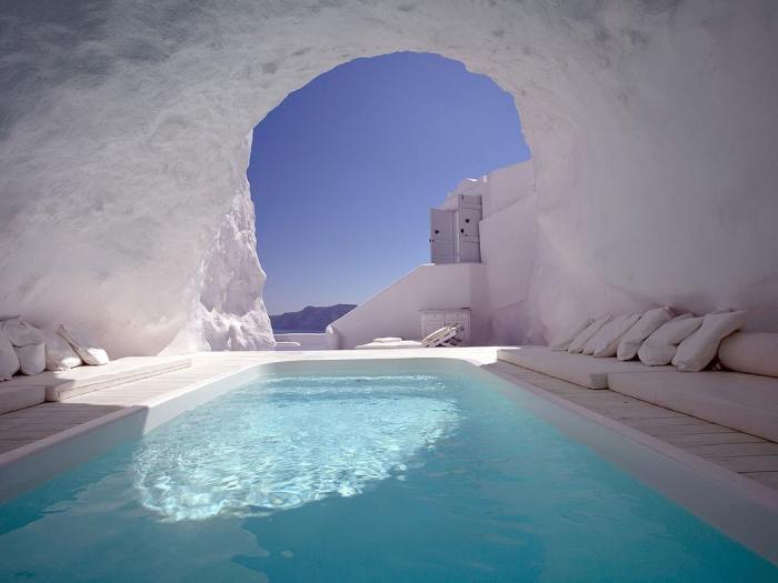 Local flavours and lava cave rooms inside santorinis black hotel