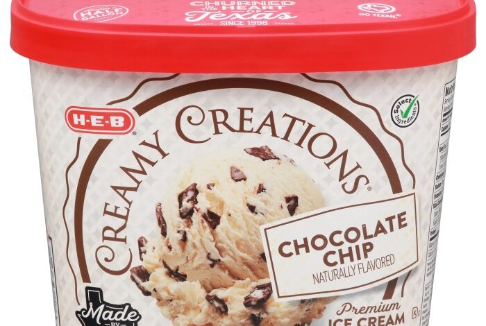 H e b issues recall for h e b creamy creations light mint chocolate chip ice cream due to mislabeling