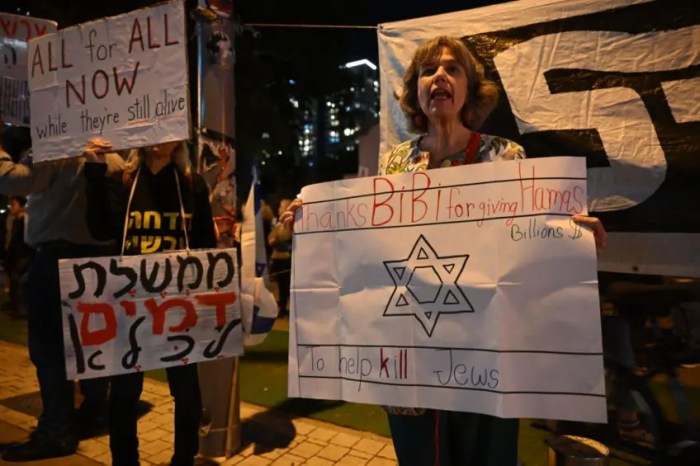 Relatives and supporters rally for release of hostages in tel aviv