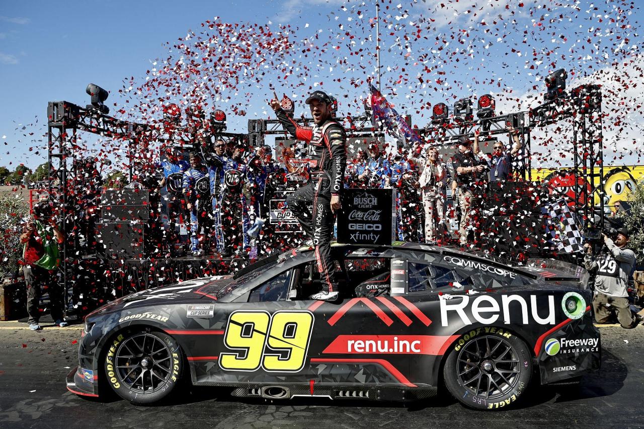 Daniel suarez grabs historic nascar cup series win at sonoma