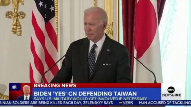 Biden says u s would intervene militarily if china invades taiwan