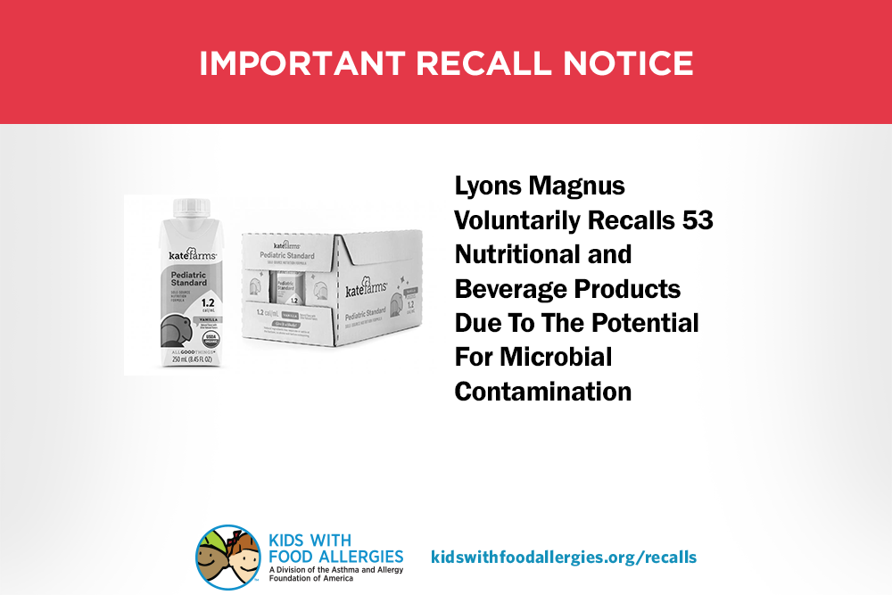 Lyons magnus voluntarily recalls 53 nutritional and beverage products due to the potential for microbial contamination