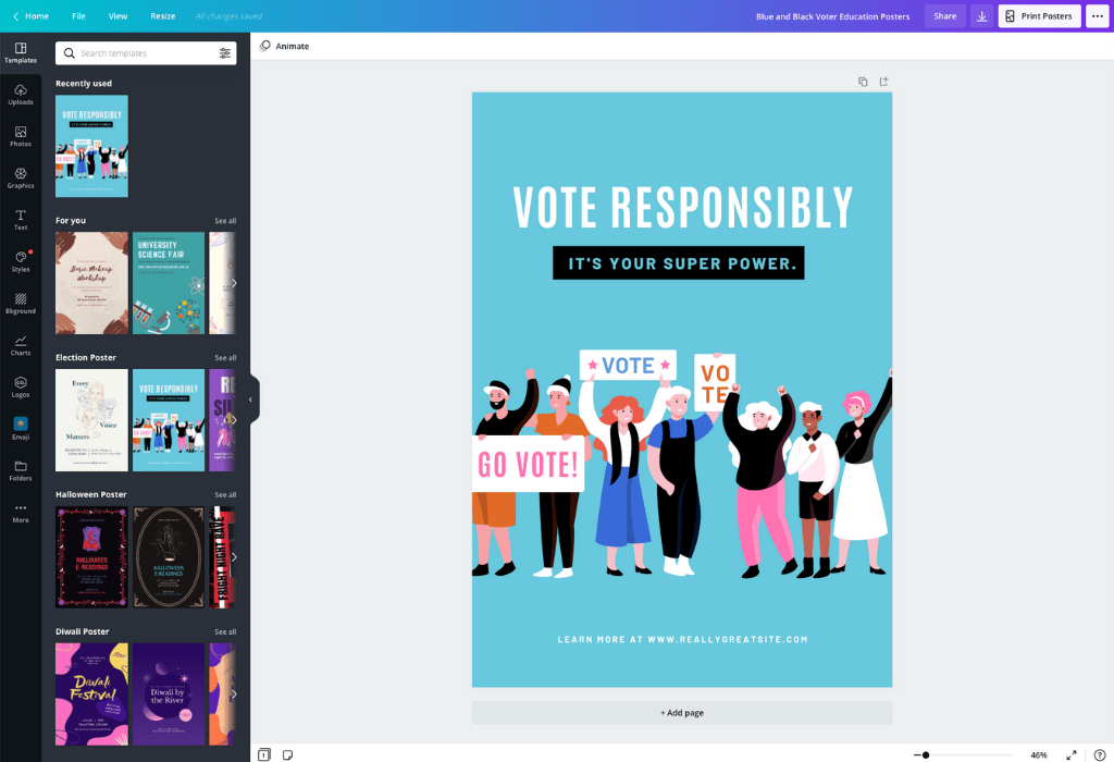 How to use the canva poster maker