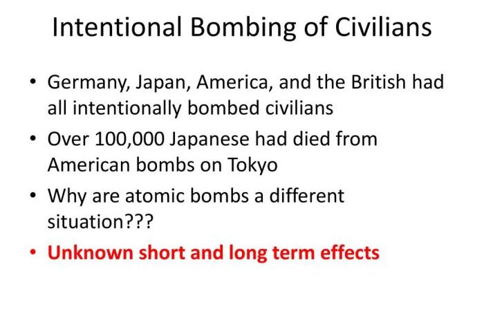 Bombing has been opposite to the stated goals