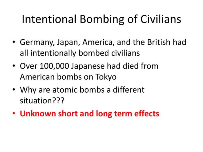 Bombing has been opposite to the stated goals