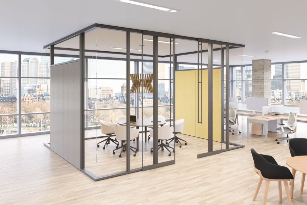 Neighborhoods phone booths and huddle rooms meet the office of the future