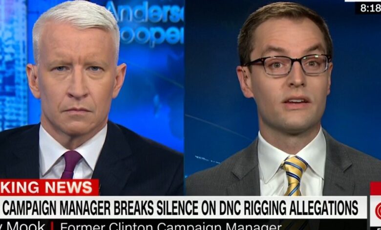 Former clinton campaign manager robby mook says clinton agreed to give trump russia material to reporter