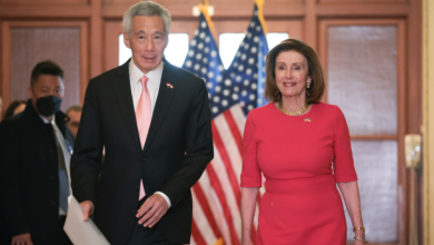 Pelosi heads for singapore but is silent on taiwan