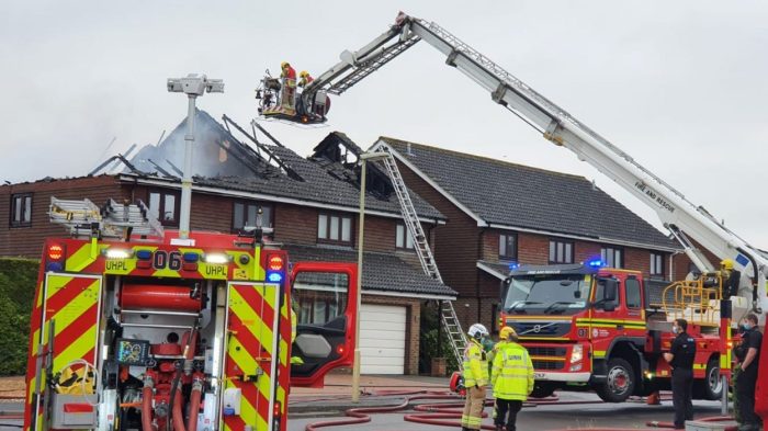 Terrifying moment lightning hits uk home causing huge explosion