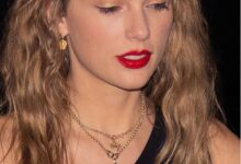 Taylor swift wears ts12 inspired necklace teasing her 12th album