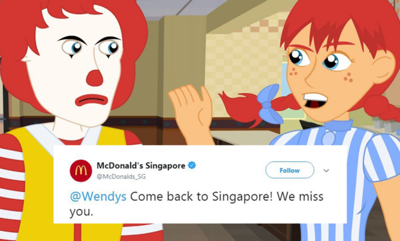 Wendy fake mcdonald wendys mcdonalds twitter singapore shots took account