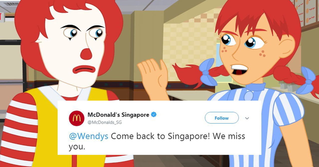 Wendy fake mcdonald wendys mcdonalds twitter singapore shots took account