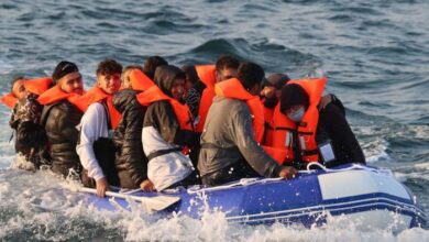 More than 700 migrants crossed the channel in small boats on saturday