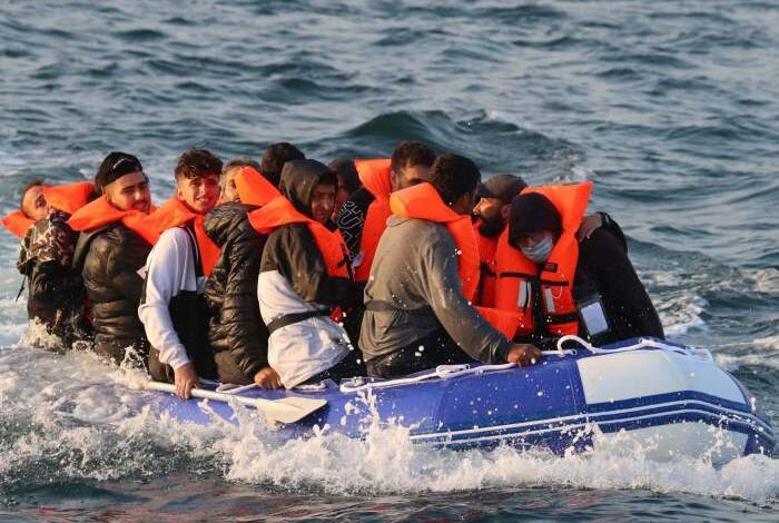 More than 700 migrants crossed the channel in small boats on saturday