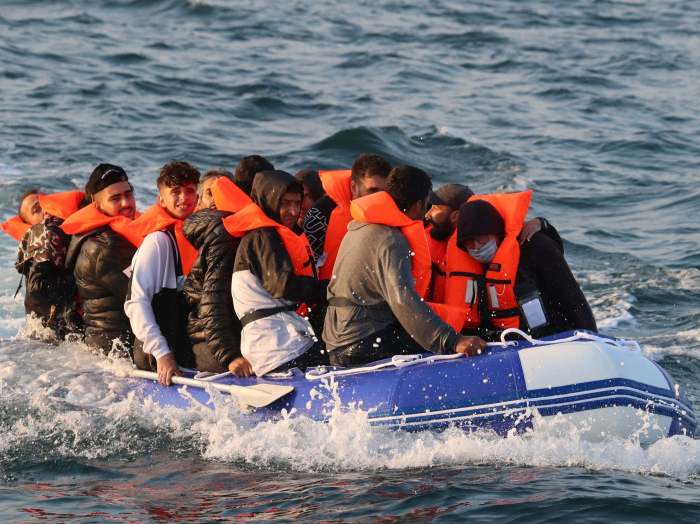 More than 700 migrants crossed the channel in small boats on saturday