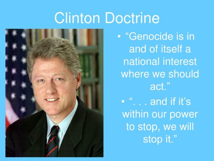 The clinton doctrine of humanitarian interventions