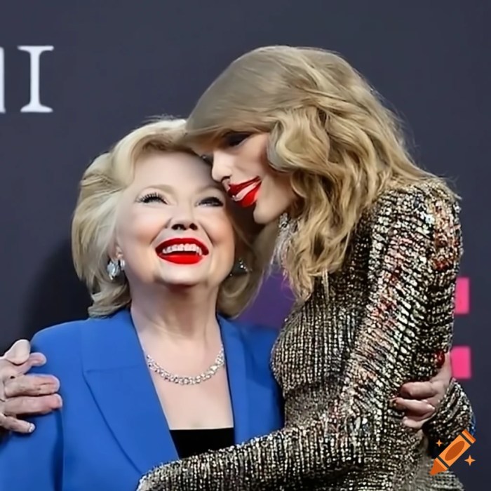 Hillary clinton praises taylor swifts kamala harris endorsement slams elon musks creepy response