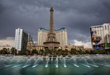 Las vegas flooding pummels through casinos and strip