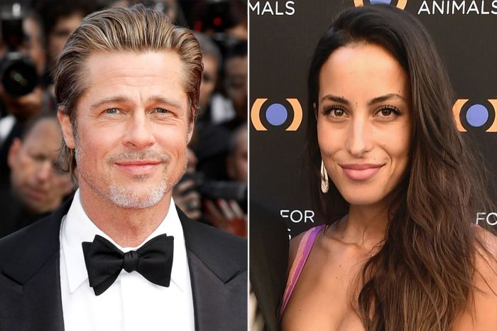 Brad pitt hand in hand with gf ines de ramon after wolfs premiere