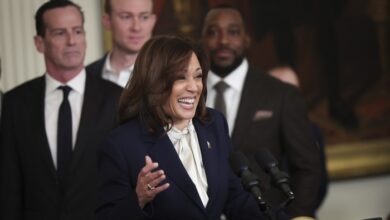 Harris shows some gains and economic views brighten a bit cbs news poll