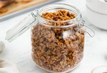 Store bought granola is the crispy crunchy topping your cake needs