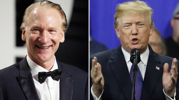 Donald trump calls bill maher a sloppy host with b and c list guests