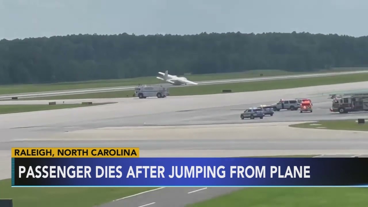 Man jumps out of plane to death before emergency landing at north carolina airport