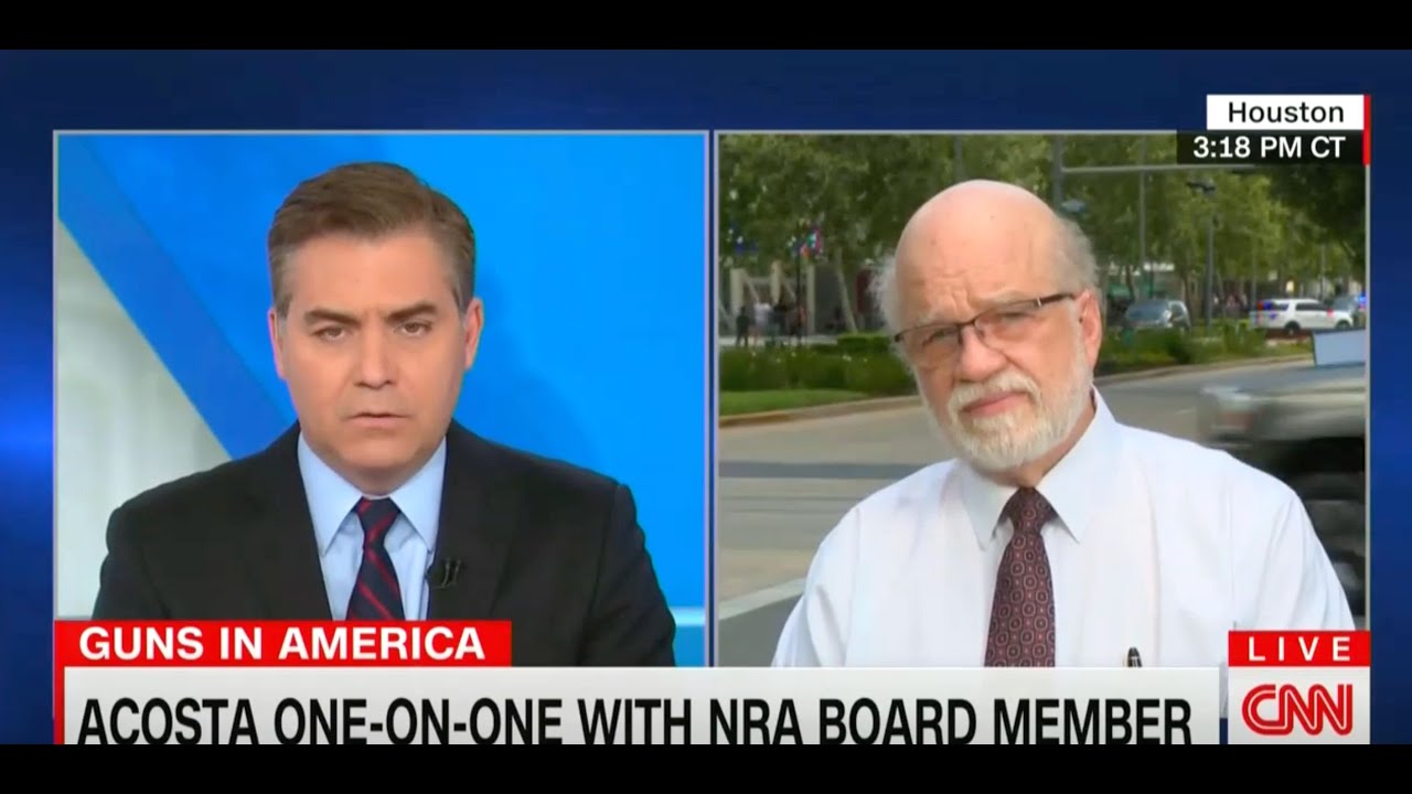 Cnns jim acosta confronts nra board member isnt this blood on your hands