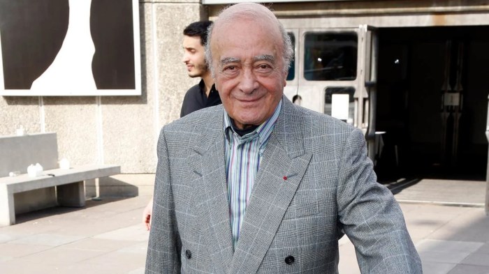 Harrods investigating if current staff involved in mohamed al fayed allegations