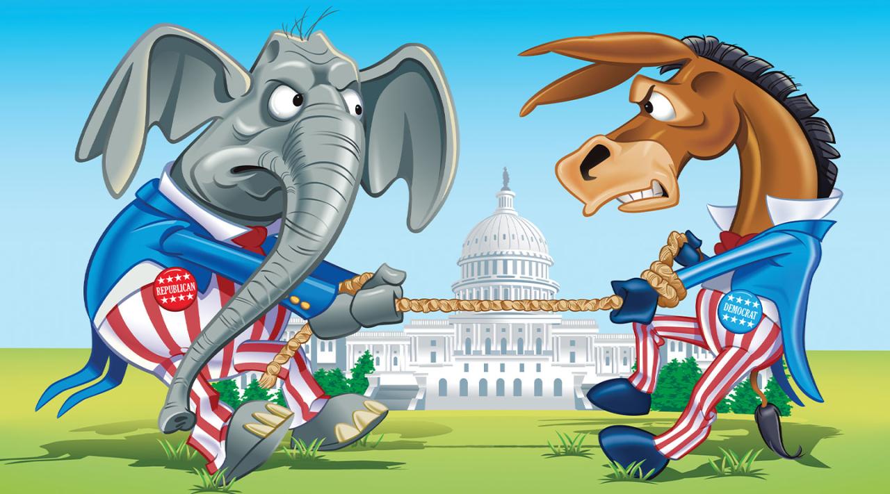 Democrats republicans republican democratic democrat parties vs elections rep differences donkey worldatlas midterm compromise governing