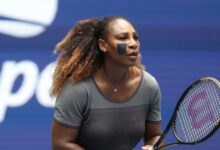 Serena williams beats danka kovinic in opening match of us open