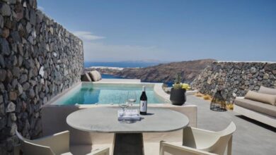 Local flavours and lava cave rooms inside santorinis black hotel