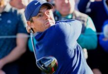 Bmw pga championship rory mcilroy breaks club in opening round of 67 to sit two off leader matthew baldwin at wentworth