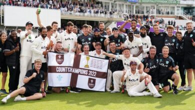 Surrey county championship leaders secure 153 run first innings lead against durham