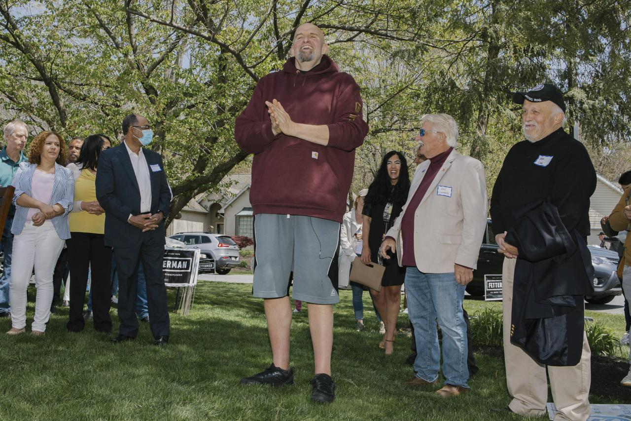 John fetterman the left leaning pennsylvania politician in gym clothes