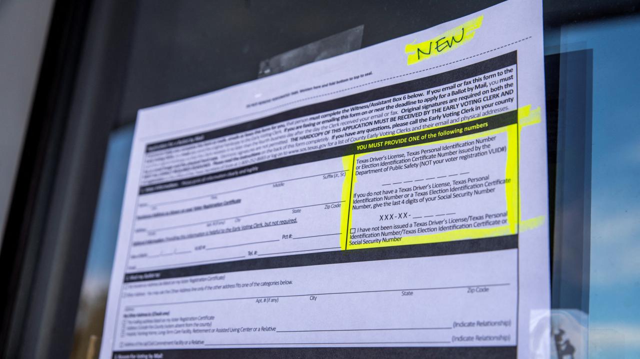 Thousands of mail ballots face possible rejection in texas during early voting